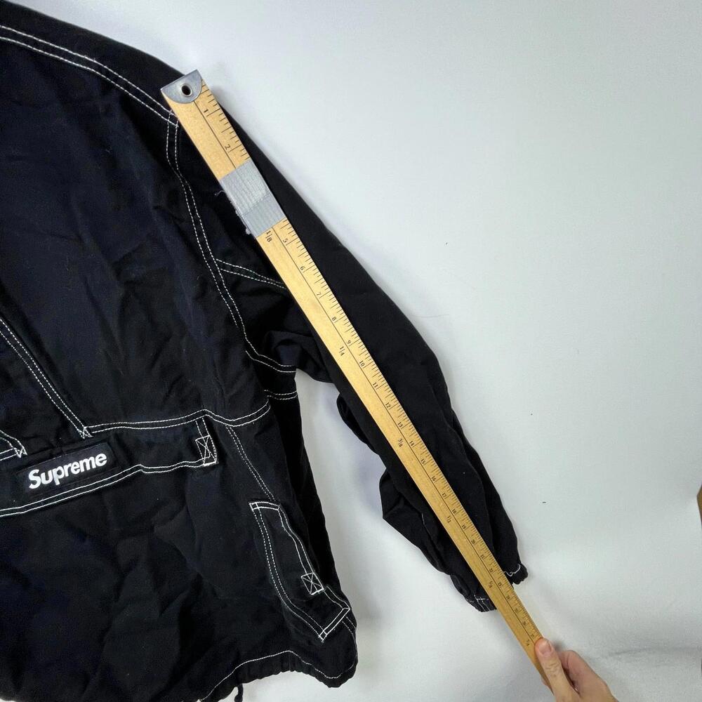 Supreme Contrast Stitch Twill Pullover FW16 Black - Picture 11 of 15